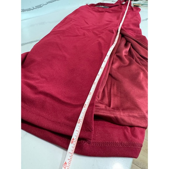 NWT Lulus So Flirty Dark‎ Magenta One-Shoulder Cutout Asymmetrical Dress Large - Picture 9 of 10